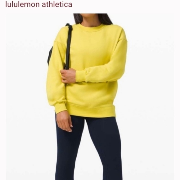 Lululemon Perfectly Oversized Crew Sweatshirt Soleil Neon Yellow Size 4 - Picture 4 of 13